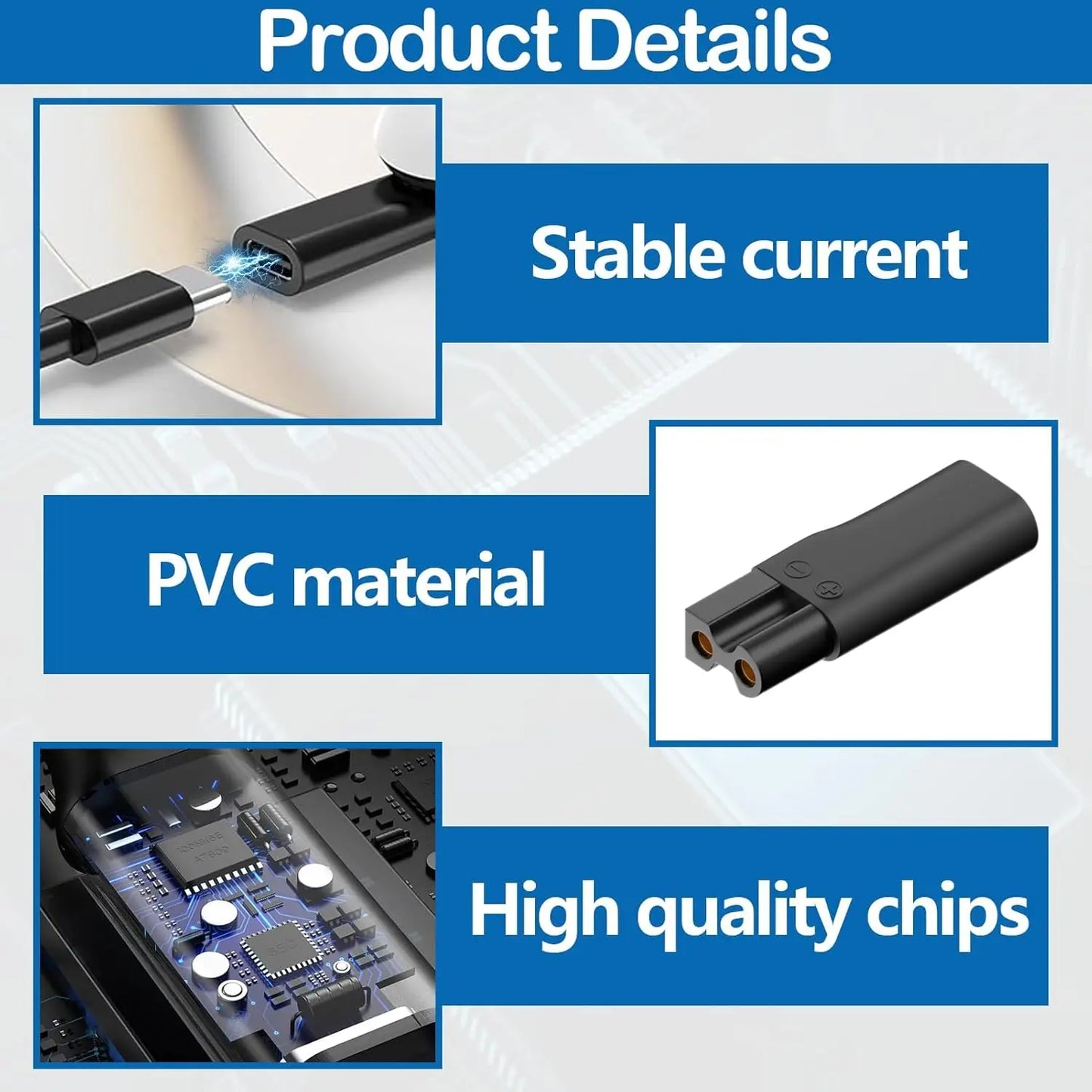 6-Pack Type-C USB Adapter for Hair Clippers & Trimmers