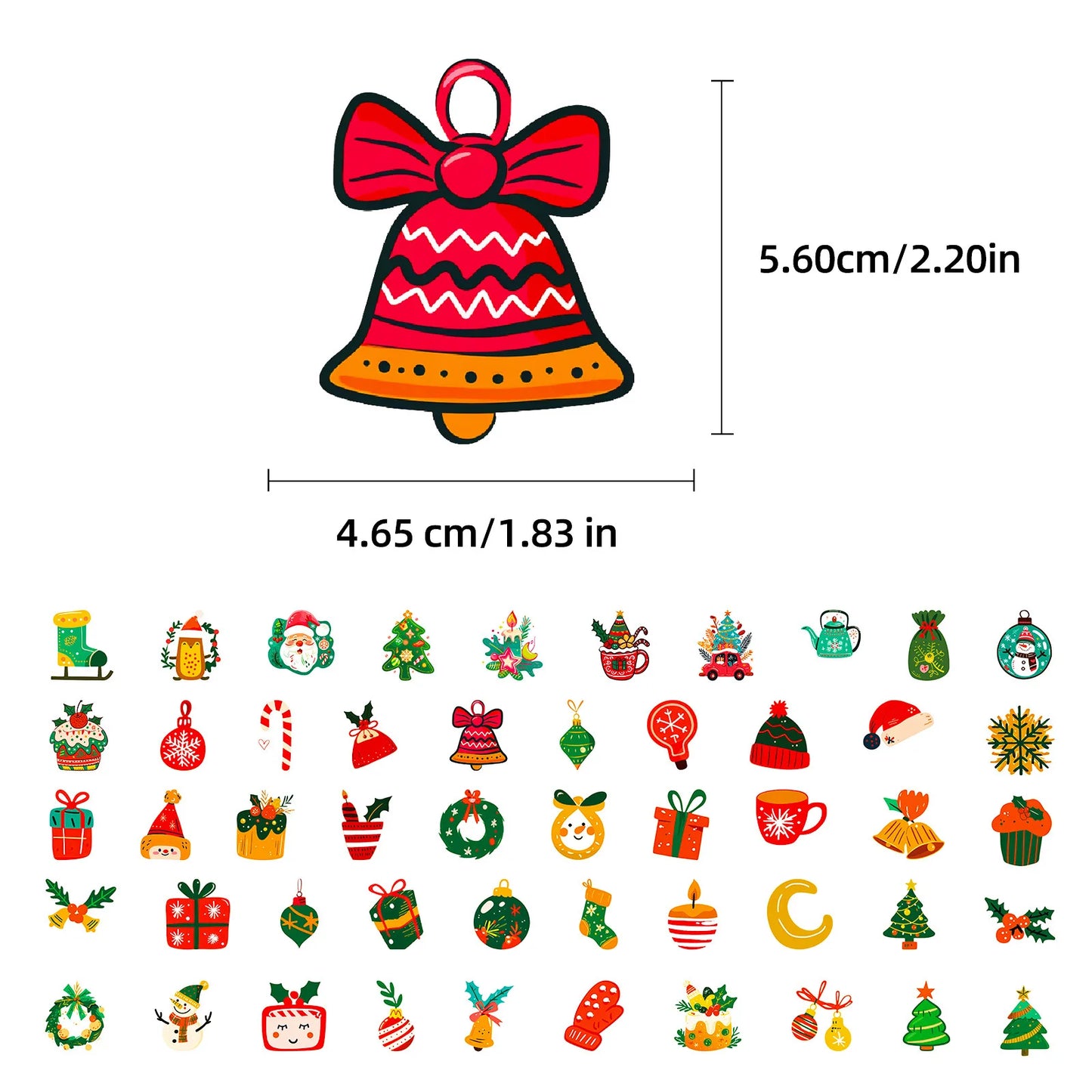 Christmas Cartoon Sticker Santa Claus Waterproof Vinyl Decals Luggage