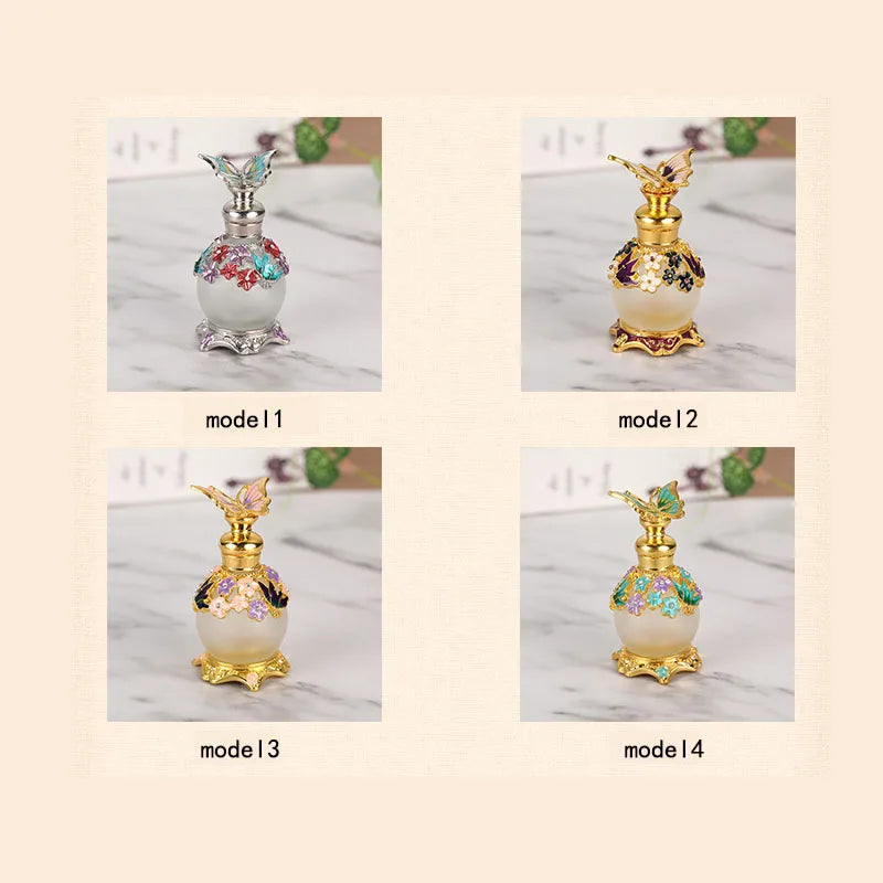 YU FENG Beautiful Butterfly Glass Perfume Bottles Bundle Peaceful Pleasures Health and Wellness