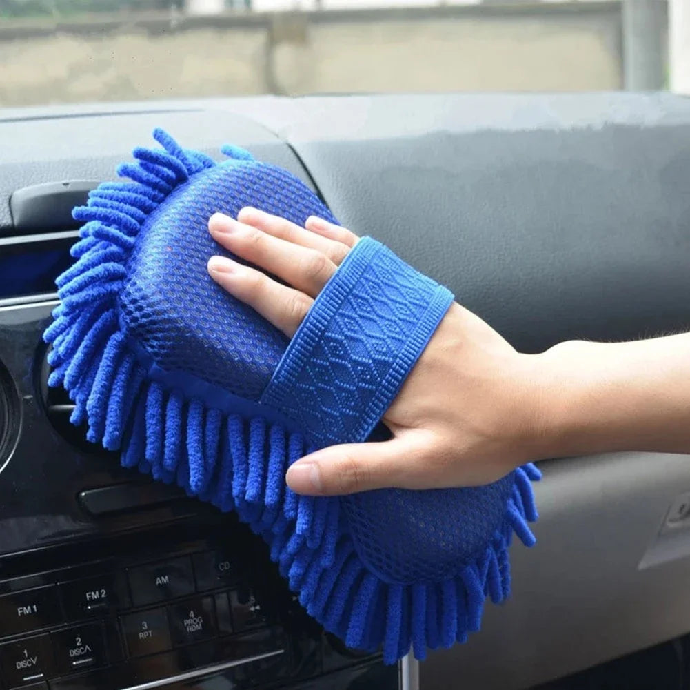 1pc Car Wash Glove Microfiber Chenille Car Wash Sponge Care Washing Detailing Brush Pad Multifunction Cleaning Tool Peaceful Pleasures Health and Wellness