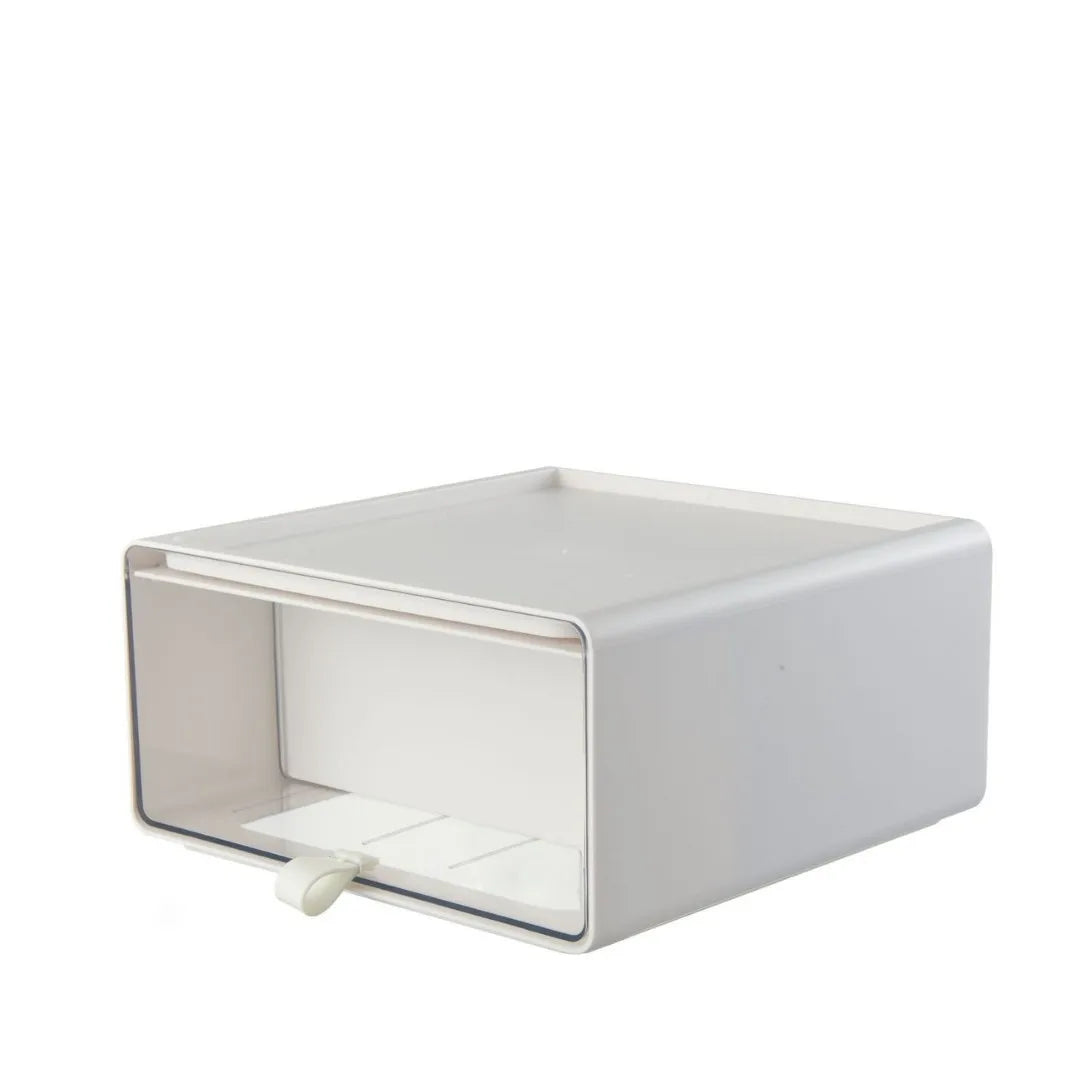 Multifunction Drawer Plastic Storage Box Desk Room Blind Acrylic Transparent Organizer Toy Figures Display Makeup Jewelry Peaceful Pleasures Health and Wellness white