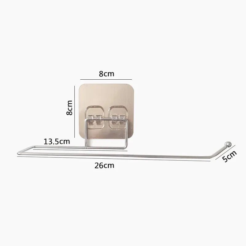 Adhesive Toilet Roll Holder | 304 Stainless Steel, No Drill