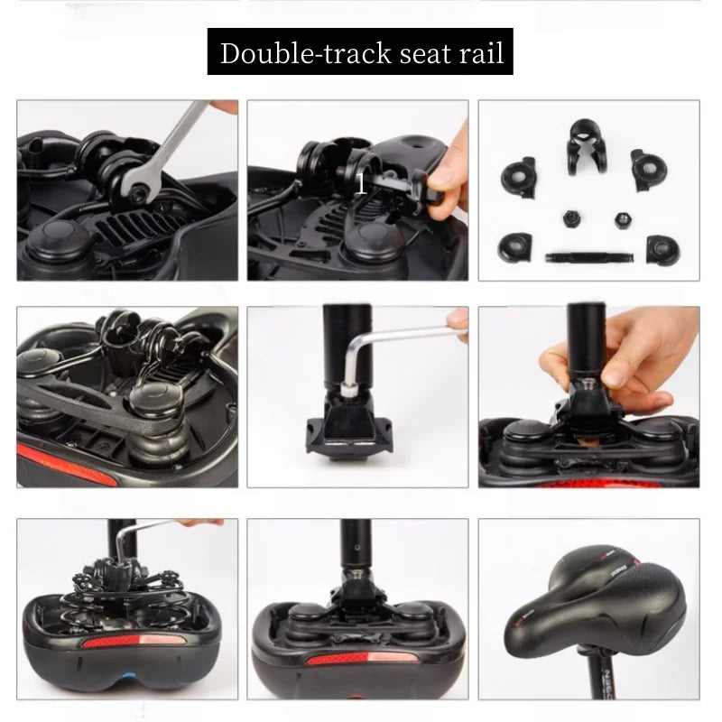 2026 Comfortable men's hollow bicycle saddle mtb road bicycle vibration absorption big butt seat lightweight safety area large. Peaceful Pleasures Health and Wellness