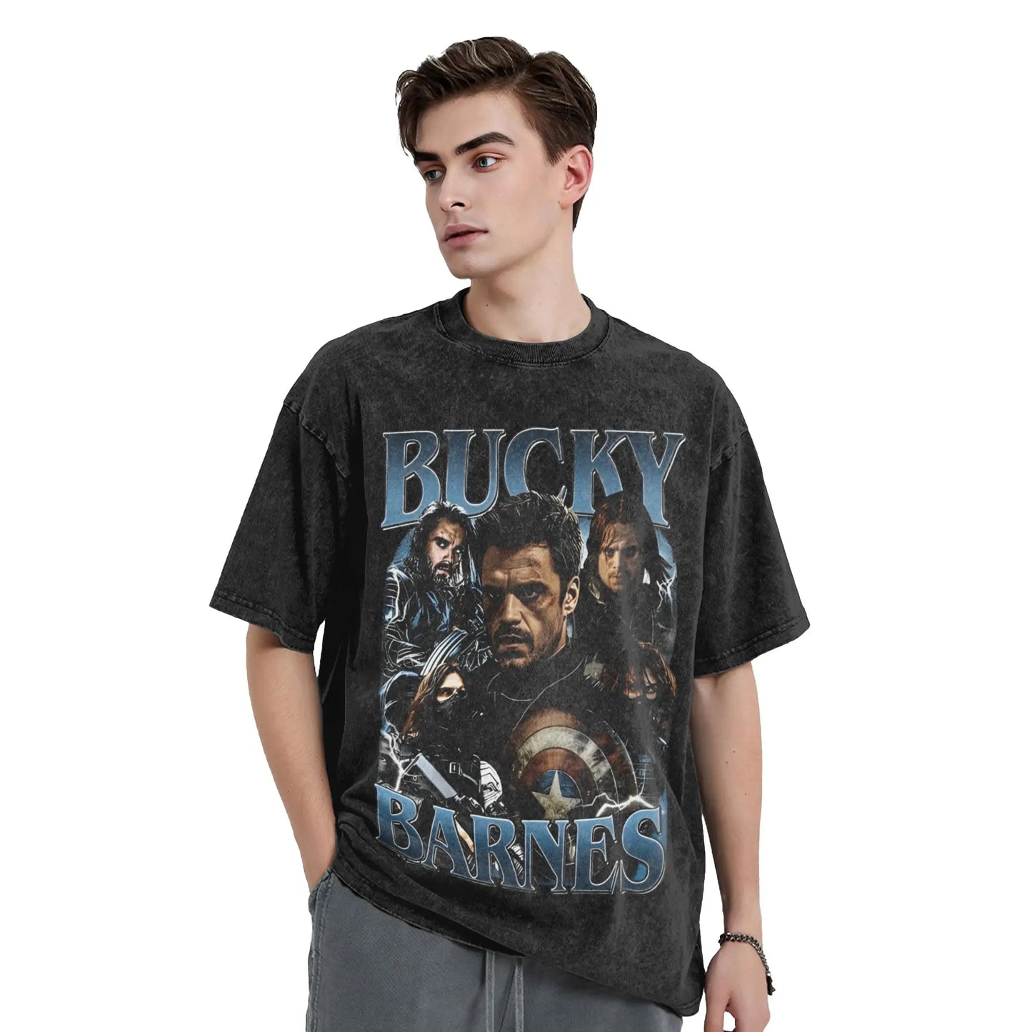 Men Bucky Barnes T Shirts Movies 90s Tees Summer Y2K Basic Short Sleeve T-Shirt Round Neck Trending Casual Tshirt Hot Sale Peaceful Pleasures Health and Wellness
