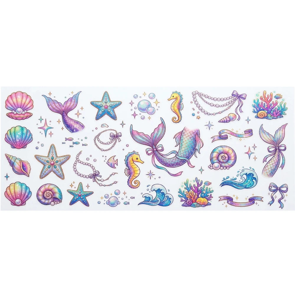 Mermaid Ocean Sticker Sheet – Kids DIY Scrapbook Decals
