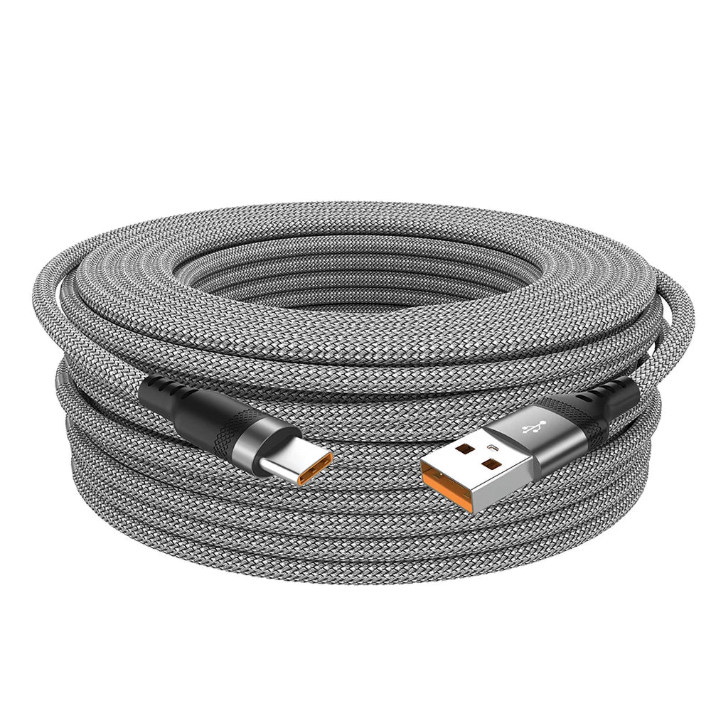 USB-C 6A Fast Charging Cable – Braided Nylon, 1m to 8m
