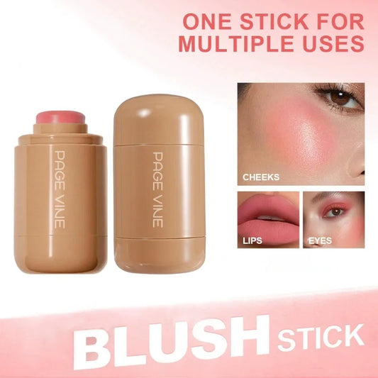 New Blush Stick 3-in-1 Cheek Lip Tinted Moistured Blush Stick Silky Brighten Blush Cream Blusher Cosmetics Tubes Matte Contour Peaceful Pleasures Health and Wellness