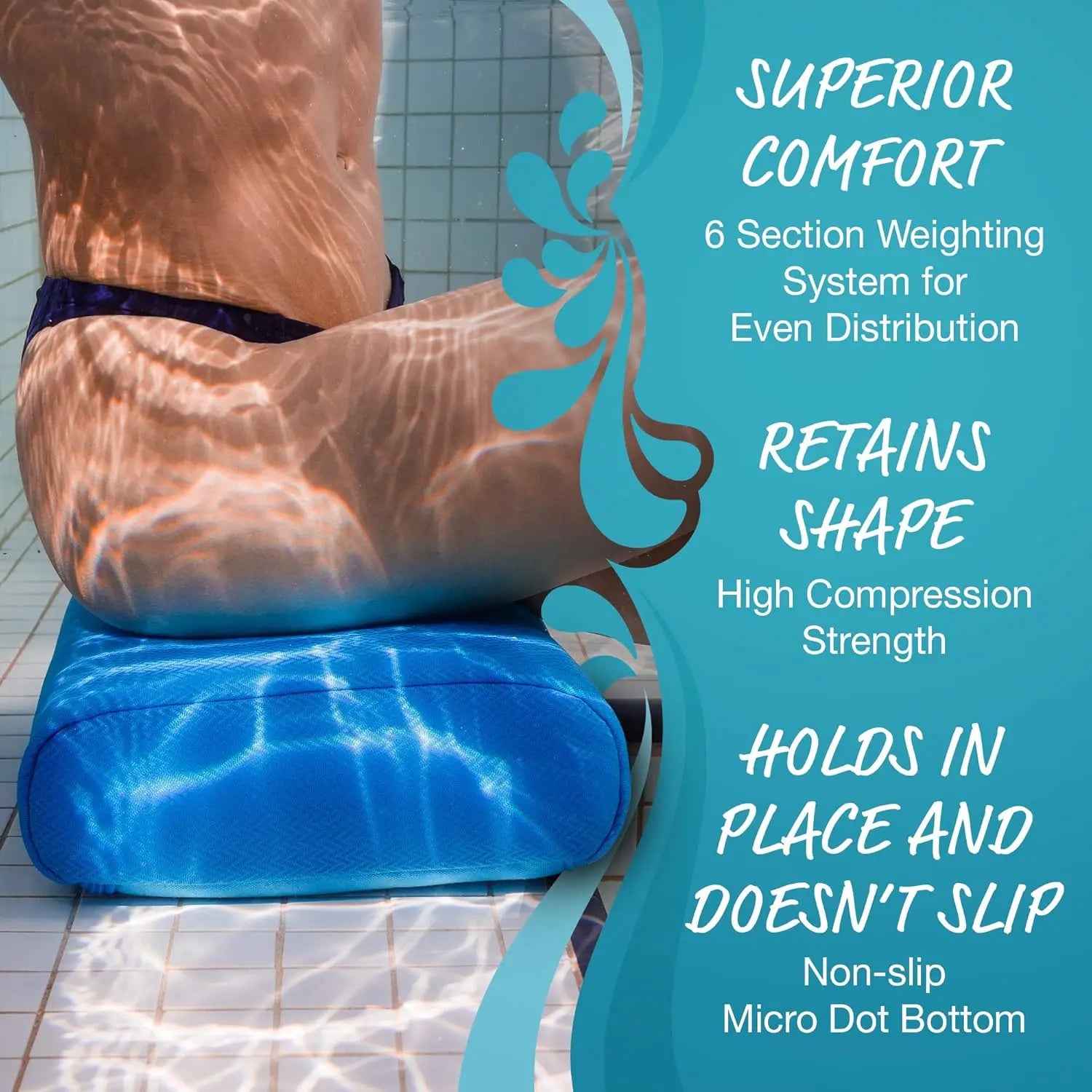 Inflatable Hot Tub Booster Seat – Non-Slip Cushion, 15x12x5" Peaceful Pleasures Health and Wellness