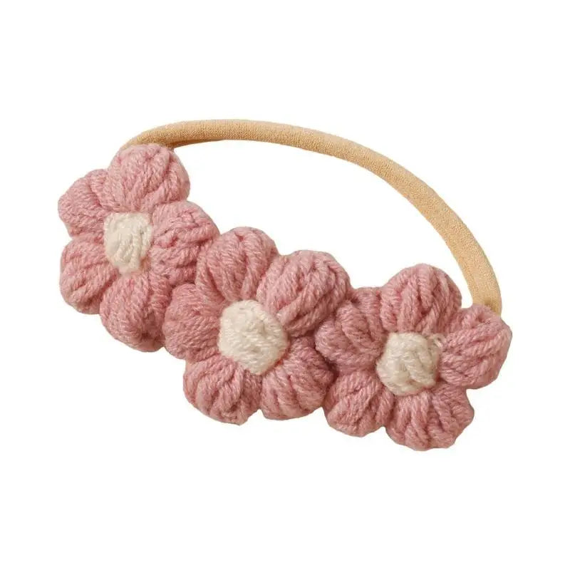 Baby Floral Headband – Soft Knit Hairband for Girls 0–1Y