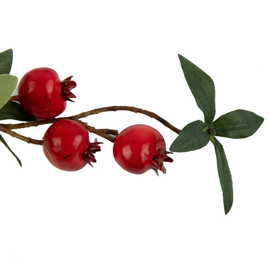 2colors 9 Heads Fake Pomegranate Branch Leaves Lifelike Red Orange Peaceful Pleasures Health and Wellness
