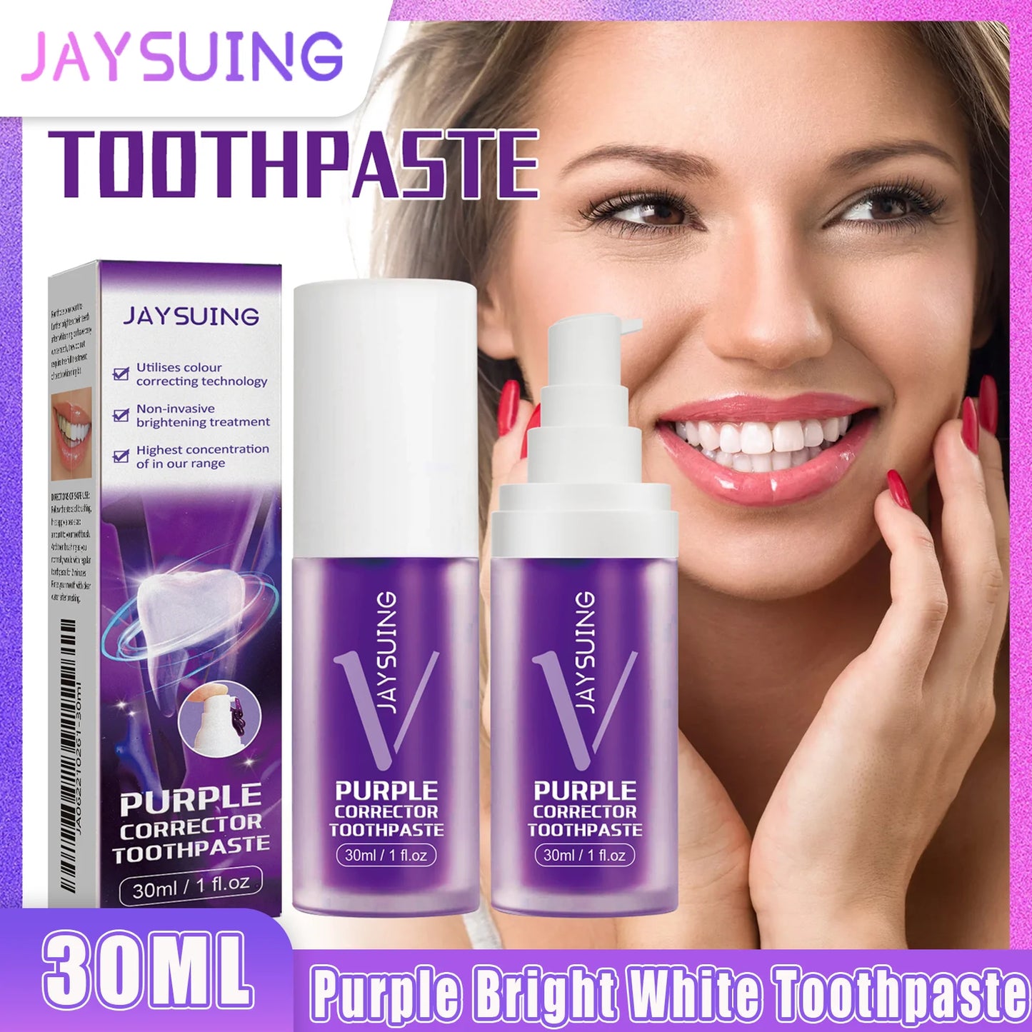 Jaysuing Purple Toothpaste | Whitening & Stain Removal