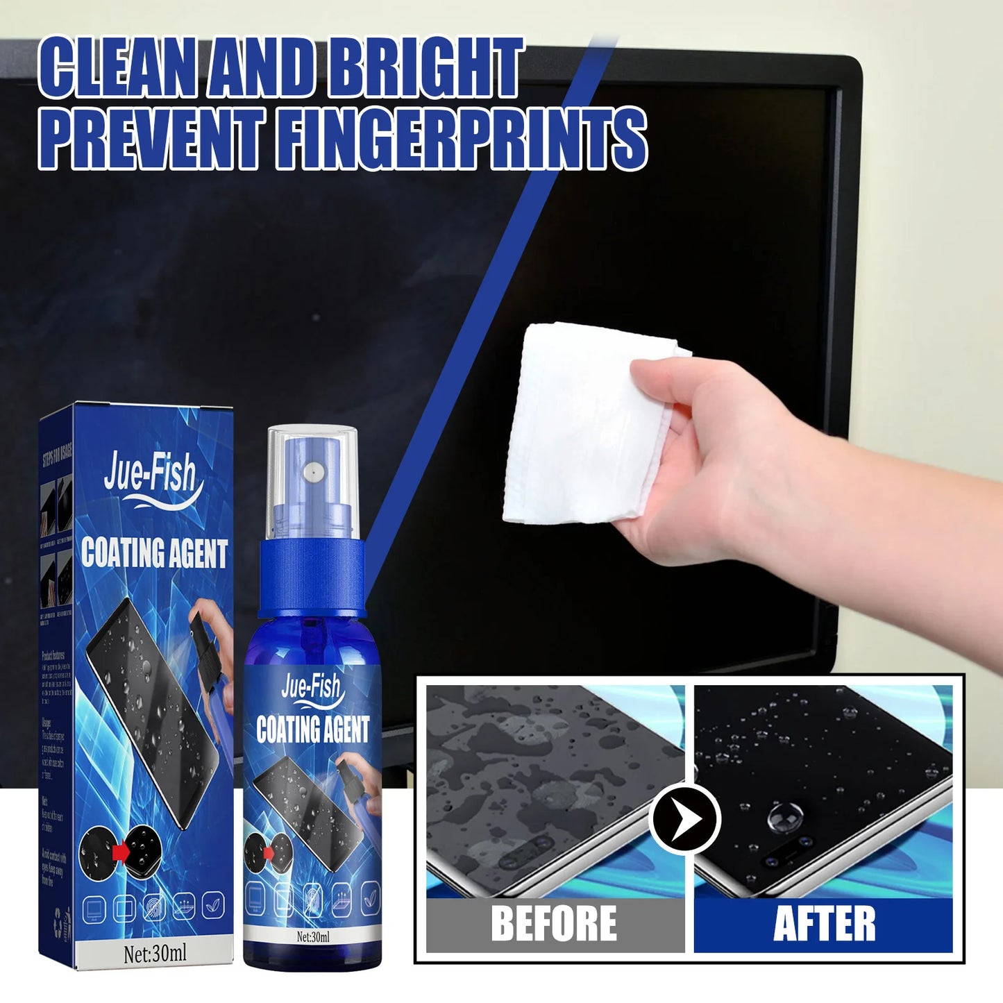 Jue-Fish Liquid Screen Protector Spray | Hydrophobic Coating
