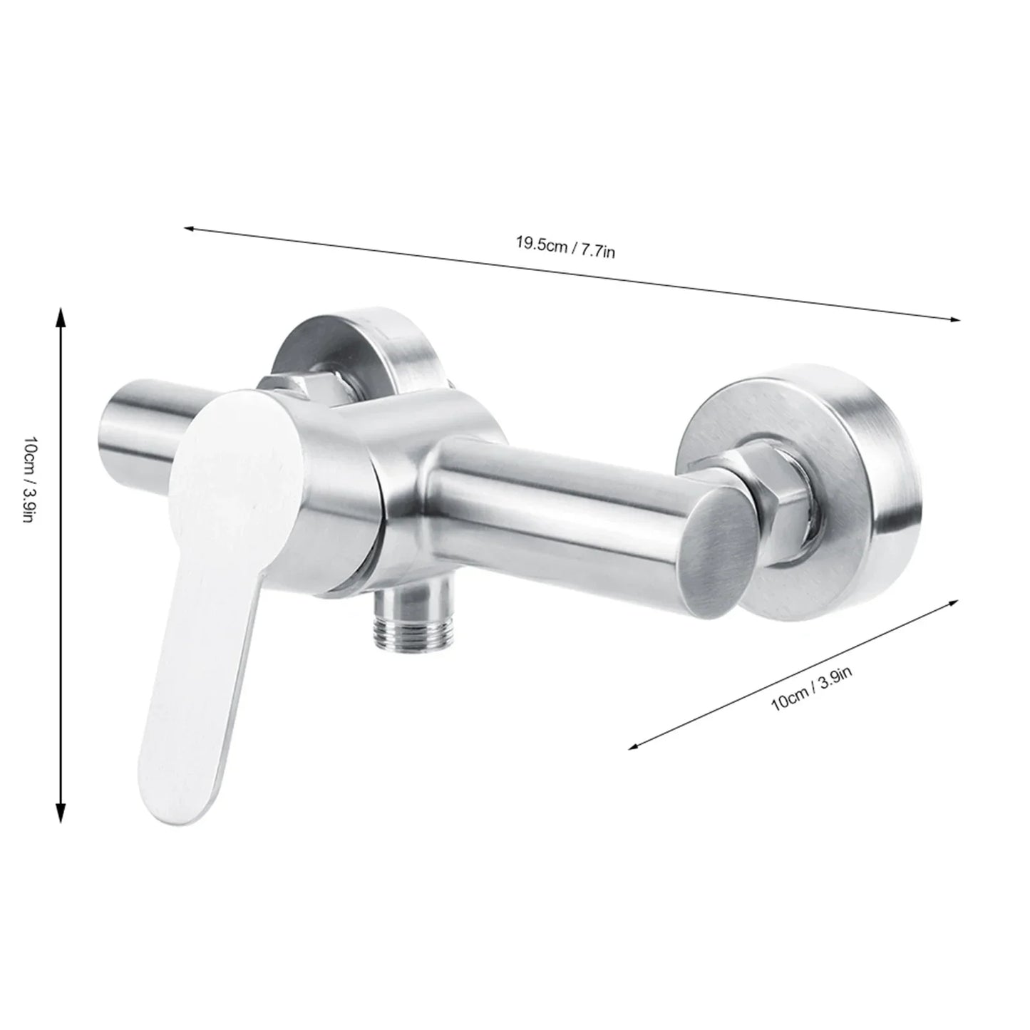 Wall-mounted Shower Faucet Stainless Steel Single Handle Tap Bathroom