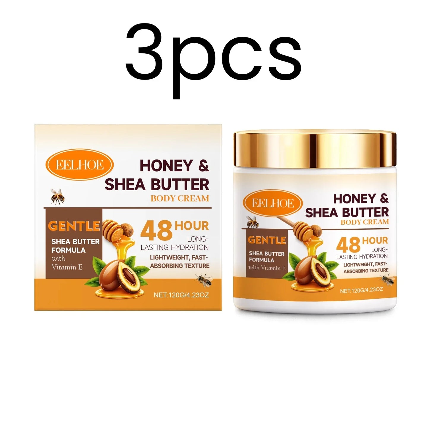 Eelhoe Honey Shea Butter Body Cream – 48-Hr Moisture | 120g