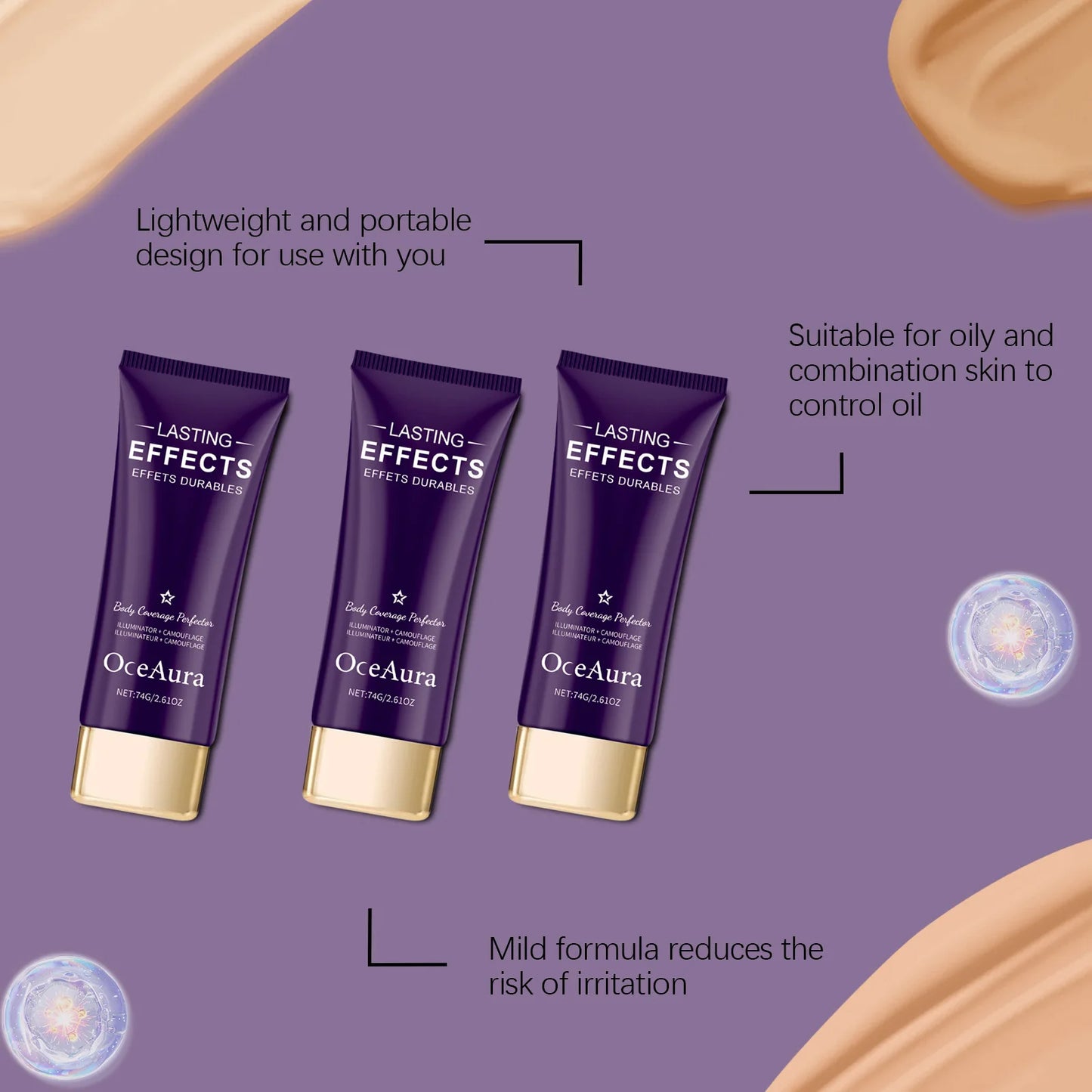 OceAura Flawless Waterproof Concealer – Dark Circles & Acne Cover