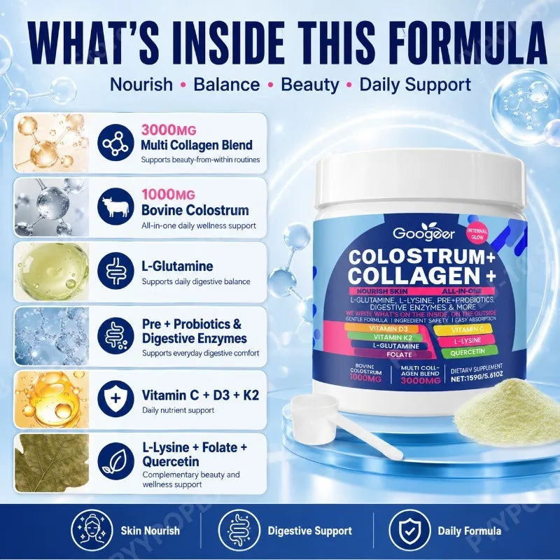 Googeer Colostrum Collagen Powder with Probiotics & Enzymes