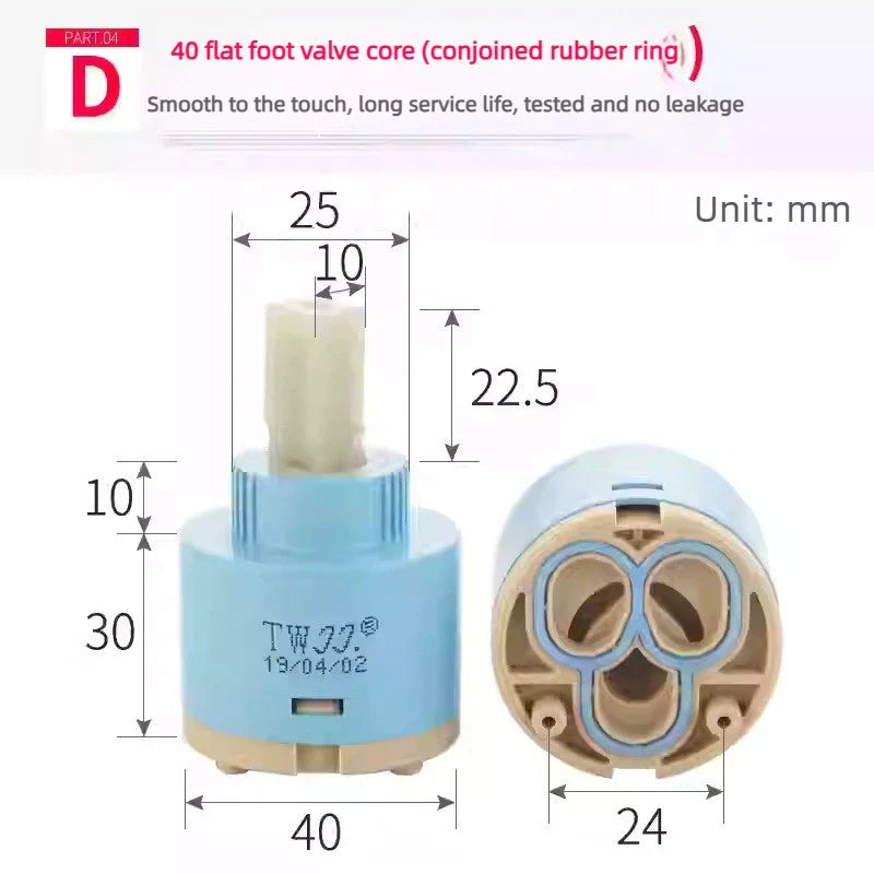 Ceramic Faucet Cartridge 25mm 35mm 40mm | Mixer Tap Valve