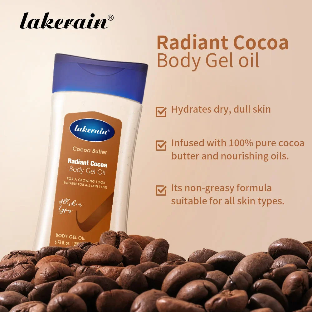 200ml Cocoa Body Oil Gel – Deep Hydration & Radiant Glow