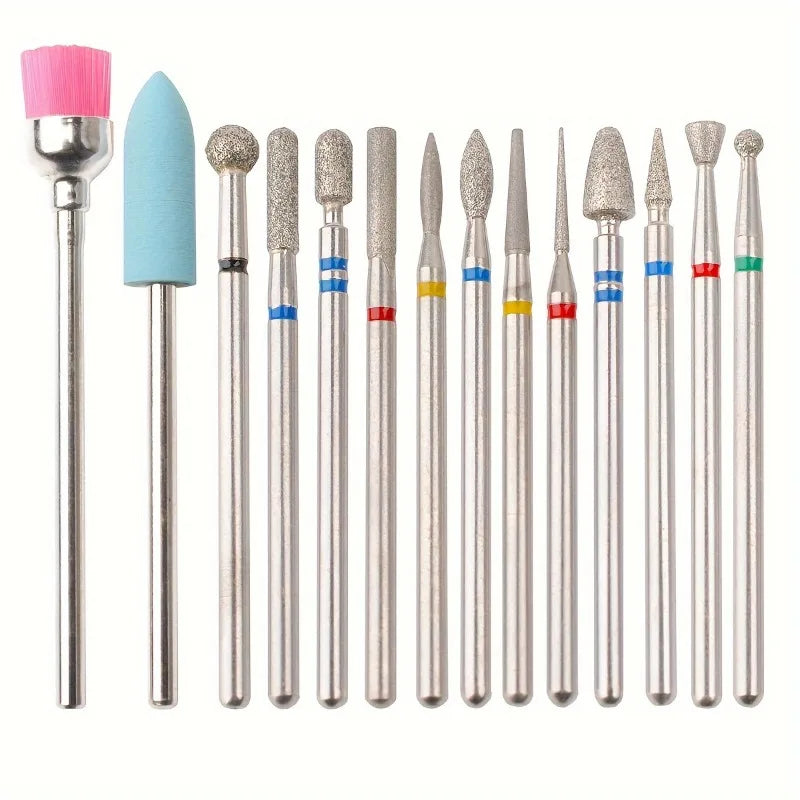 14Pcs/Set Various Nail Polishing Head Sets Electric Nail Drills Nail File Tools for Removing Dead Skin and Polishing Nails Peaceful Pleasures Health and Wellness