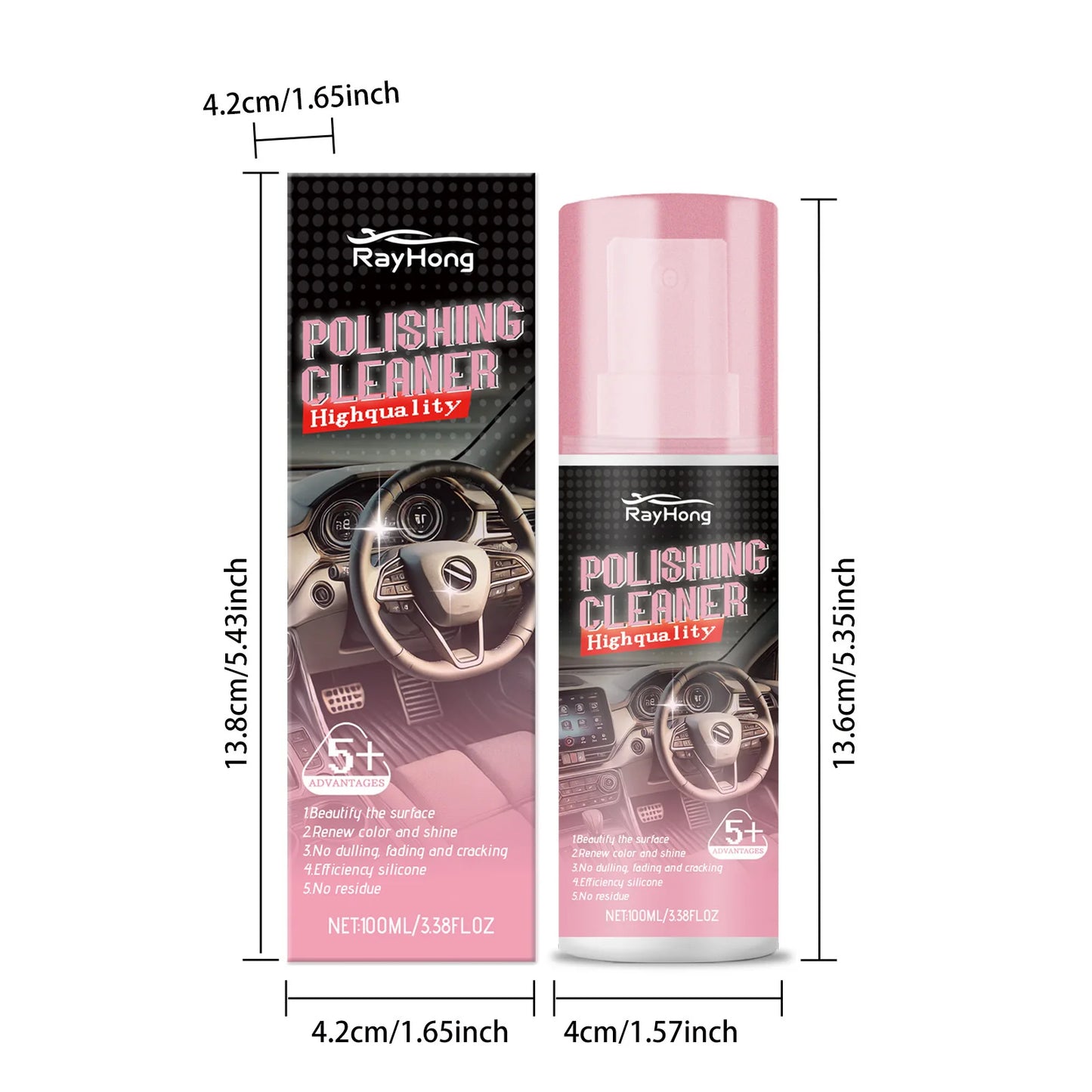 RayHong Car Interior Polish & Leather Cleaner 100ml