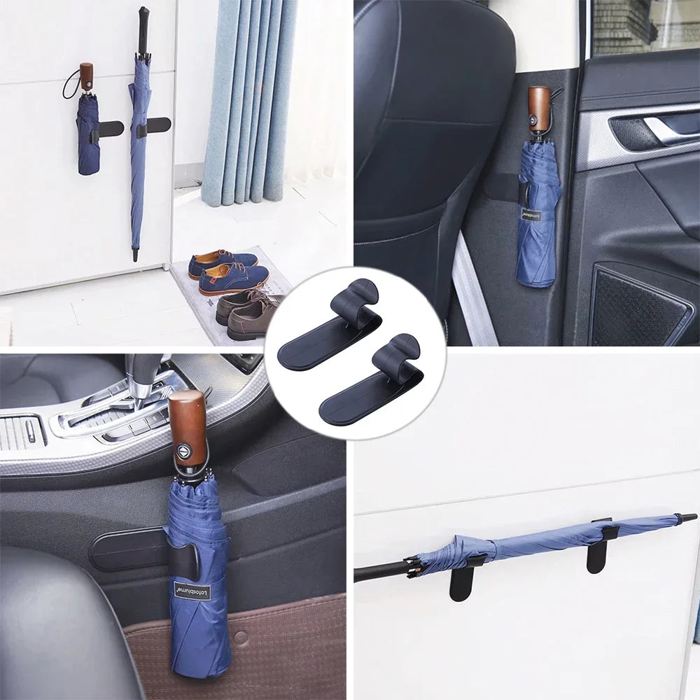 1/2pcs New Car Umbrella Holders Trunk Storage Organizer Hook Umbrella Mounting Bracket Interior Auto Accessories Peaceful Pleasures Health and Wellness