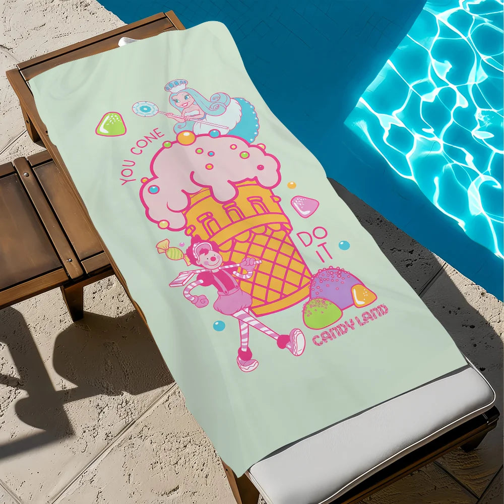 Candyland "You Cone Do It" Quick-Dry Soft Beach Towel | Pool & Travel Quick-Dry Beach Towel Peaceful Pleasures Health and Wellness z2 STJ90x180CM