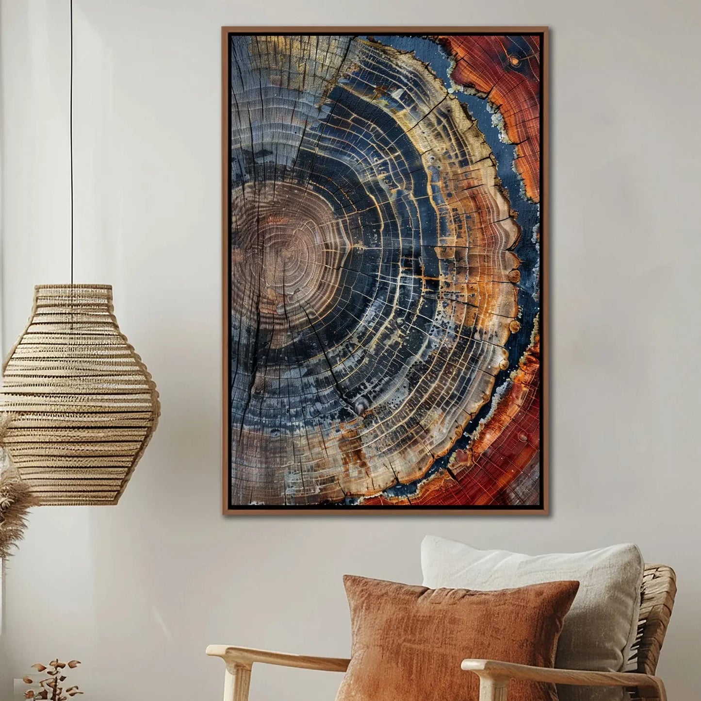 Abstract Tree Ring Canvas Wall Art | Modern Minimalist Decor Canvas Wall Art Peaceful Pleasures Health and Wellness
