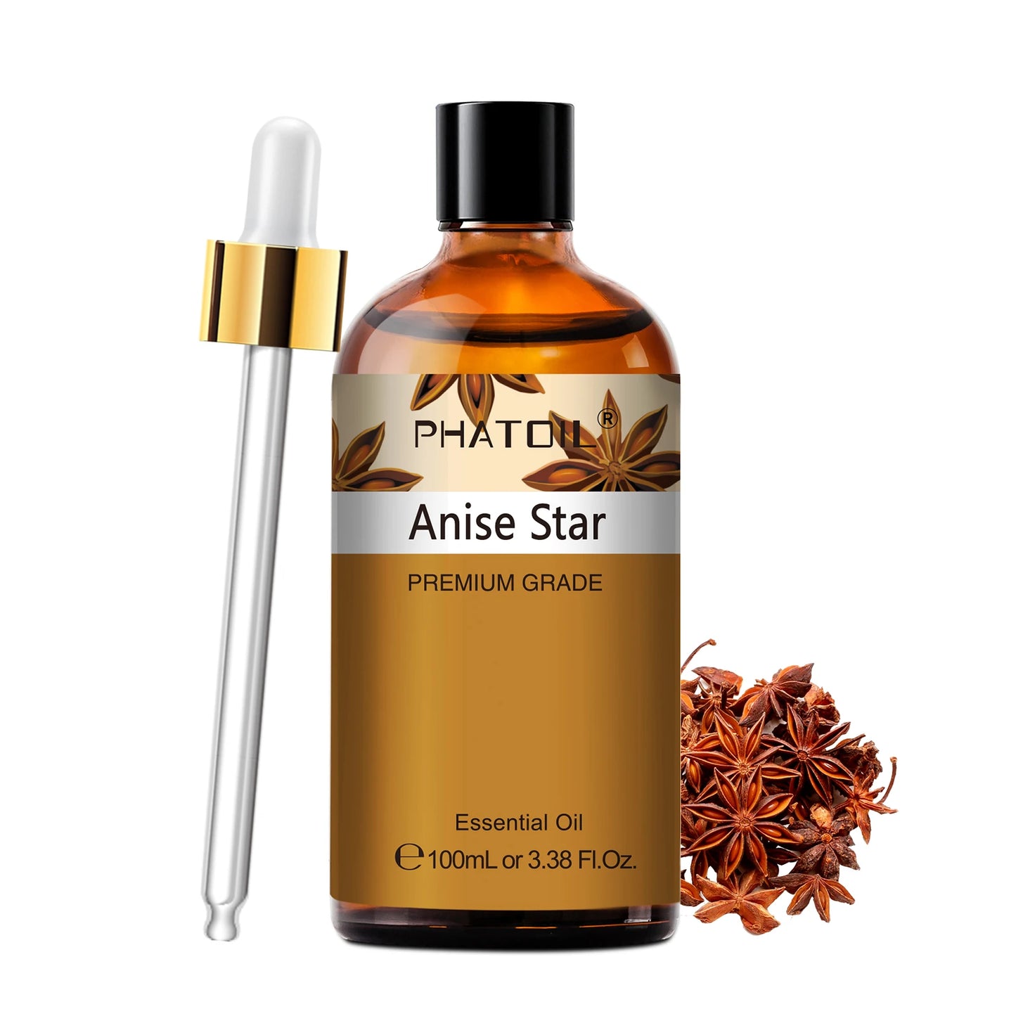 PHATOIL 2pcs/1pcs Lavender Aromatherapy Essential Oil For Diffuser,Candle Making-100ml Eucalyptus Jasmine Vanilla Cinnamon Oils Peaceful Pleasures Health and Wellness Anise Star 100ml