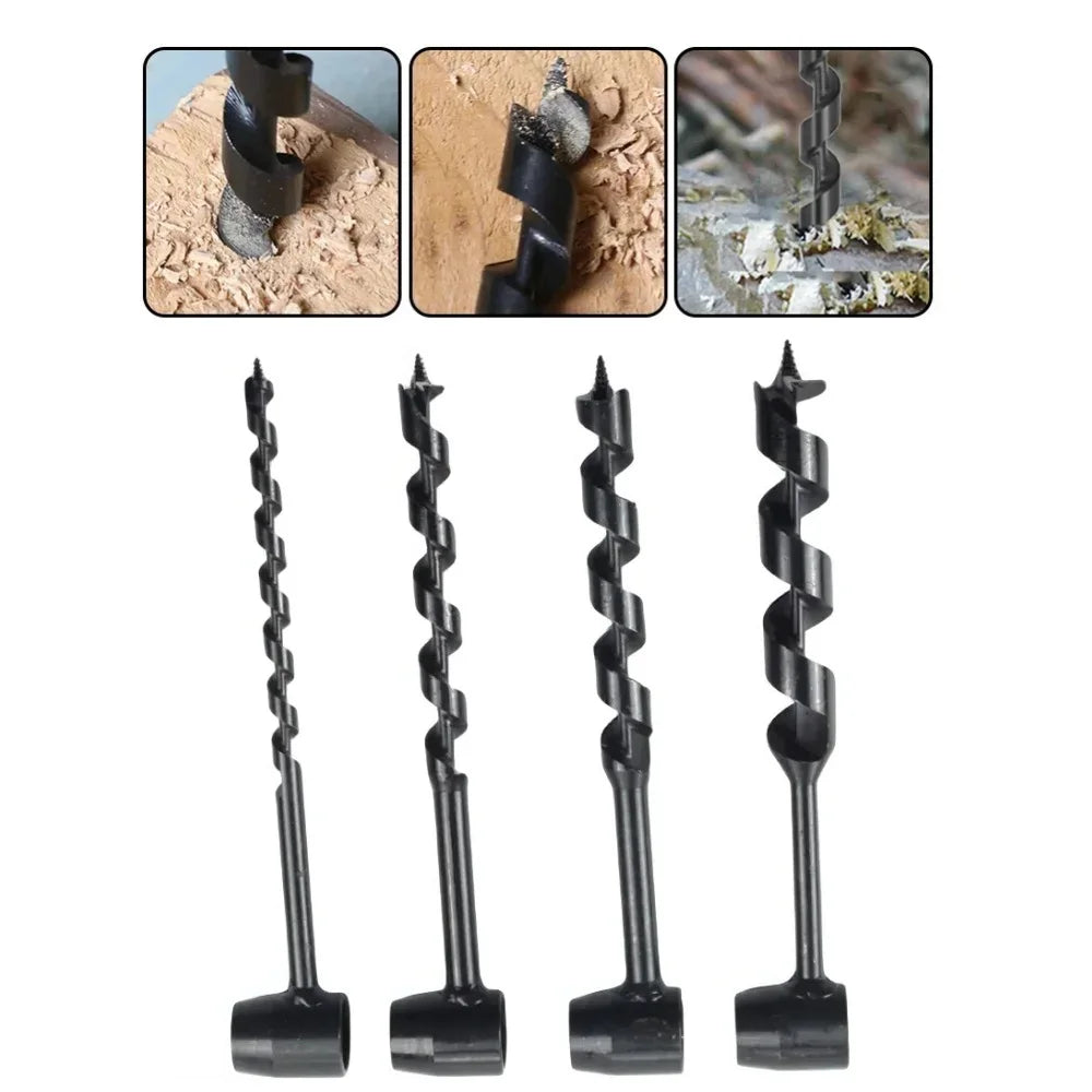 Manual Auger Drill | Carbon Steel Bushcraft Wood Punch Tool Peaceful Pleasures Health and Wellness