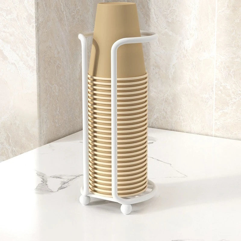 1pc Luxury Disposable Cup Storage Holder Water Tea Cups Dispenser Rack Shelf with Longer Stick Mug Display Stand Home Organizer Peaceful Pleasures Health and Wellness white1-No Cup