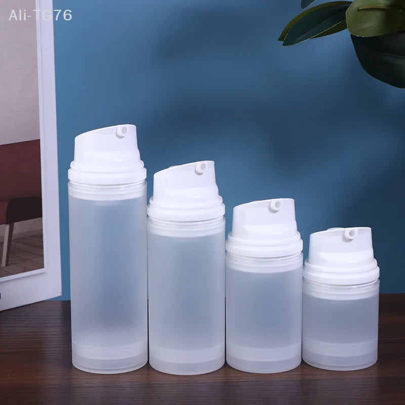 Frosted Refillable Travel Pump Bottle | Airless Lotion Dispenser