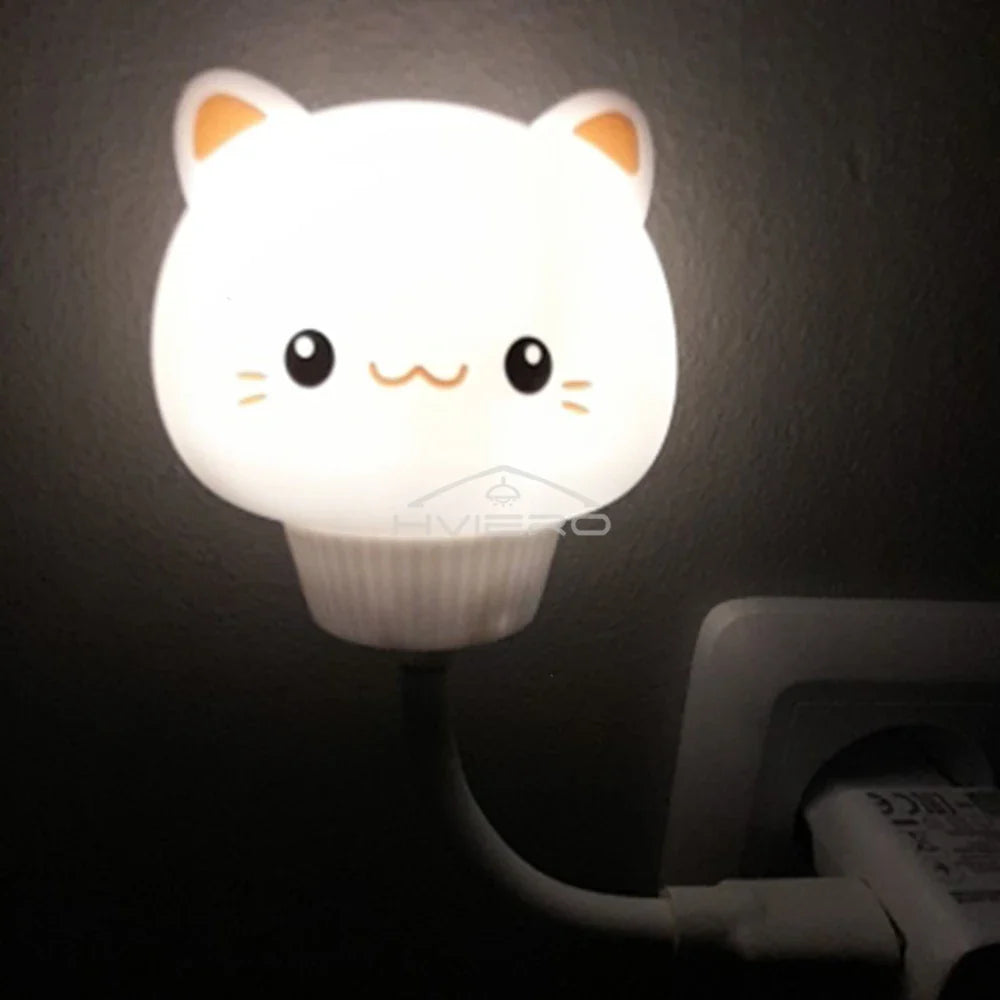 Cartoon Cat LED Night Light USB Remote | Kids Bedroom Lamp