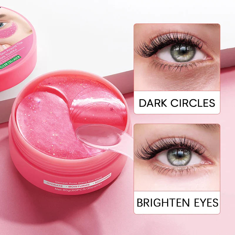 Rose Collagen Eye Masks 60 Pcs – Moisturizing Eye Patches