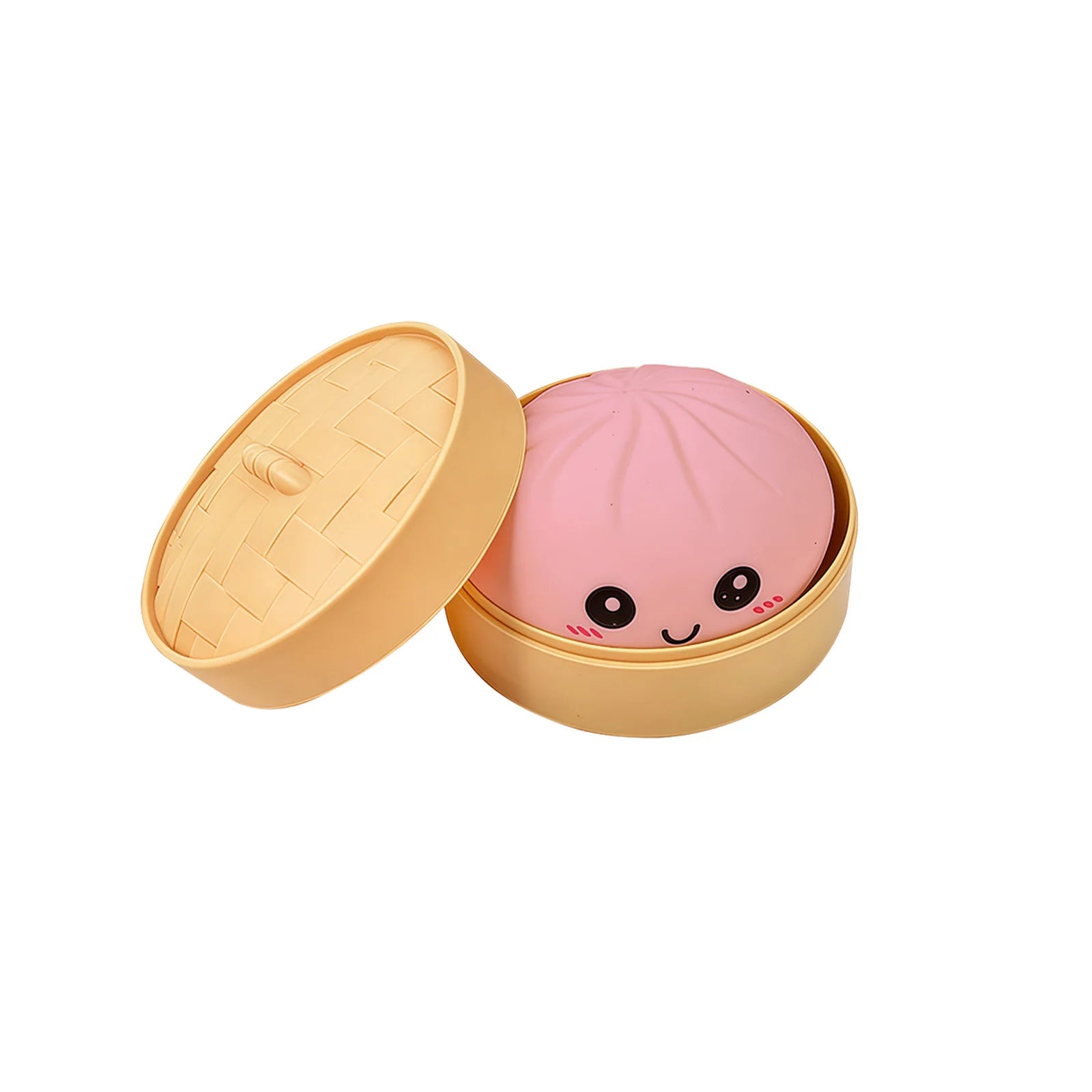 4 Color Fun Dumpling Squishy Toy With Steamer Soft Slow Resilience Toy Adult Stress Relief Sensory Ball Kid Safe Relaxation Tool Peaceful Pleasures Health and Wellness A