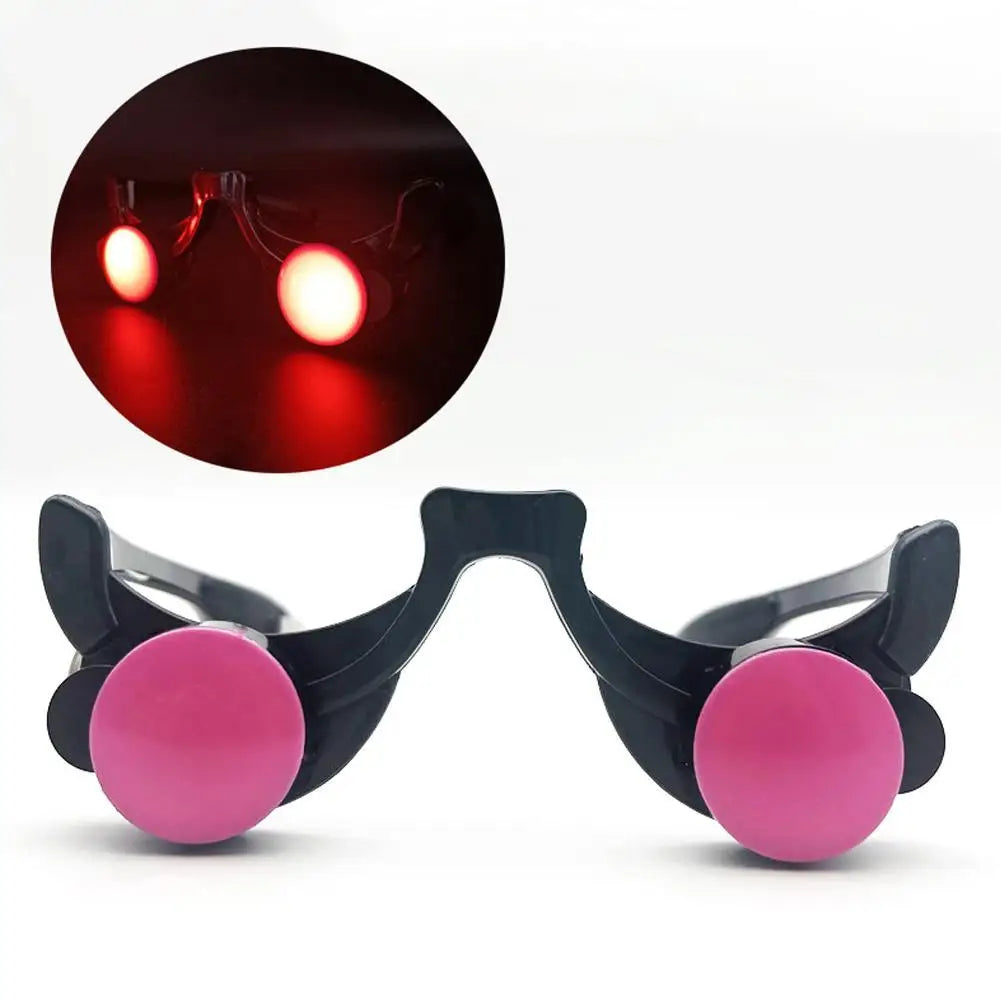 LED Luminous Glasses Funny Red Eye Children's Halloween Clown Cosplay Anime Accessories Party Props Carnival Makeup Glasses Peaceful Pleasures Health and Wellness
