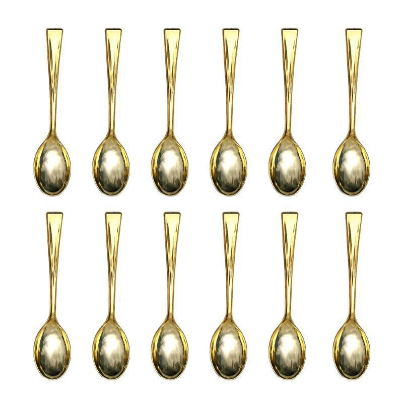 24-Piece Gold Disposable Plastic Spoons & Forks Party Set Disposable Flatware Set Peaceful Pleasures Health and Wellness Spoon Gold