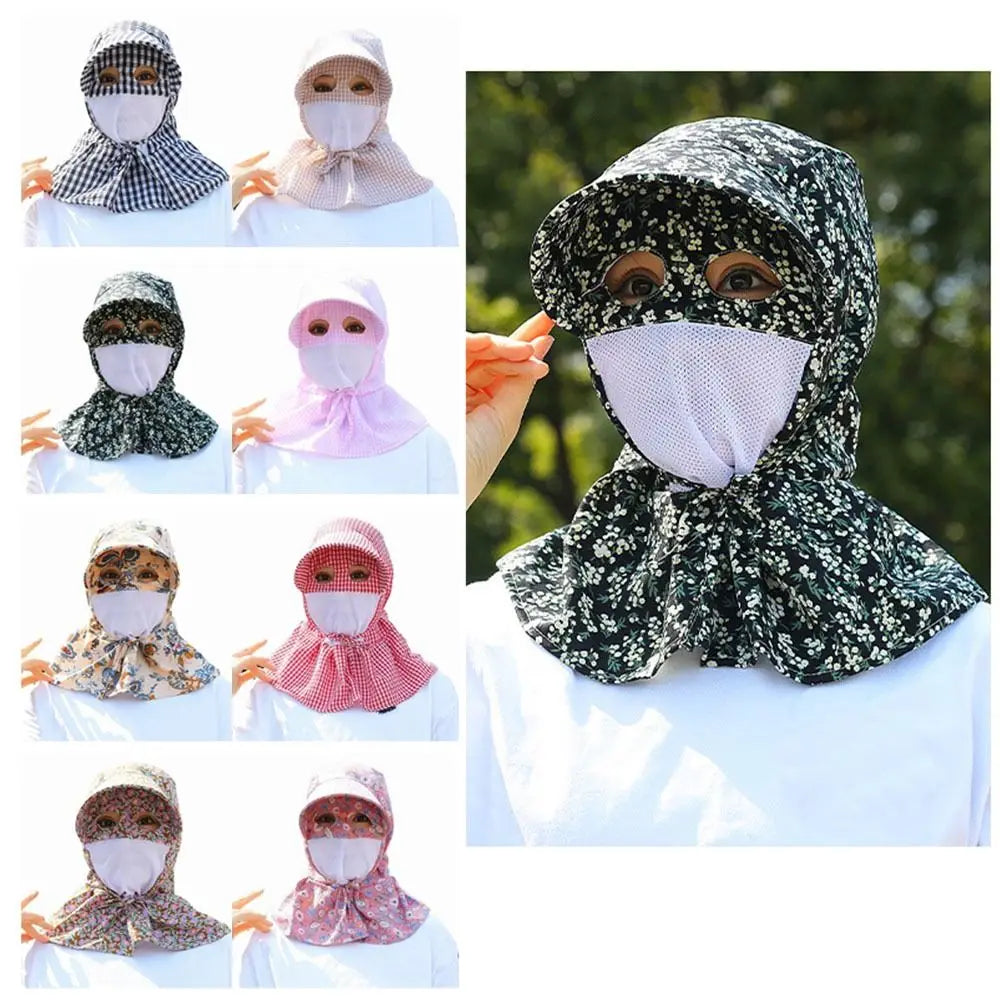Wide Brim UV Sun Hat – Breathable Mesh Face & Neck Cover
