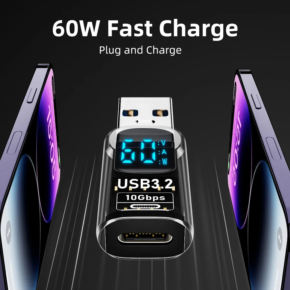 USB 3.2 to USB-C Adapter 10Gbps | Digital Display Fast Charging
