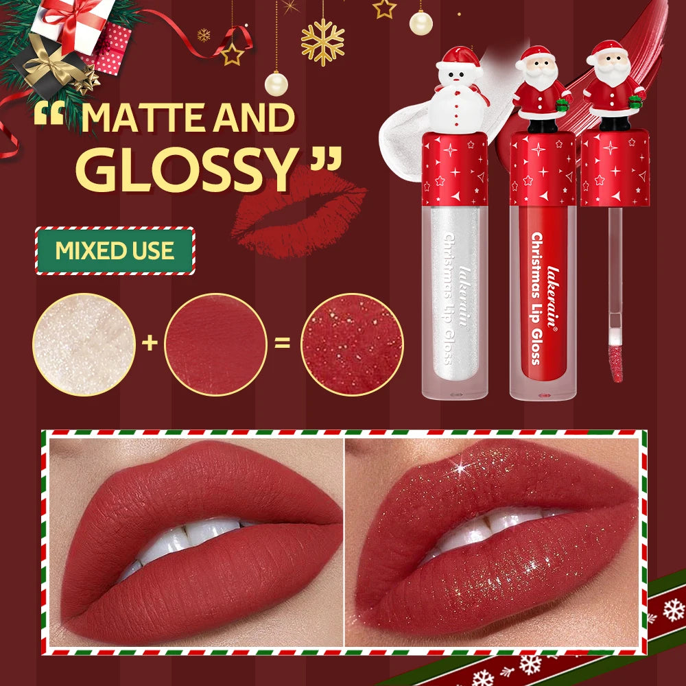 Lakerain Christmas Lip Gloss Set Long Lasting Moisturizing Waterproof Portable Travel Kit Ideal Thanksgiving Christmas Gift Peaceful Pleasures Health and Wellness