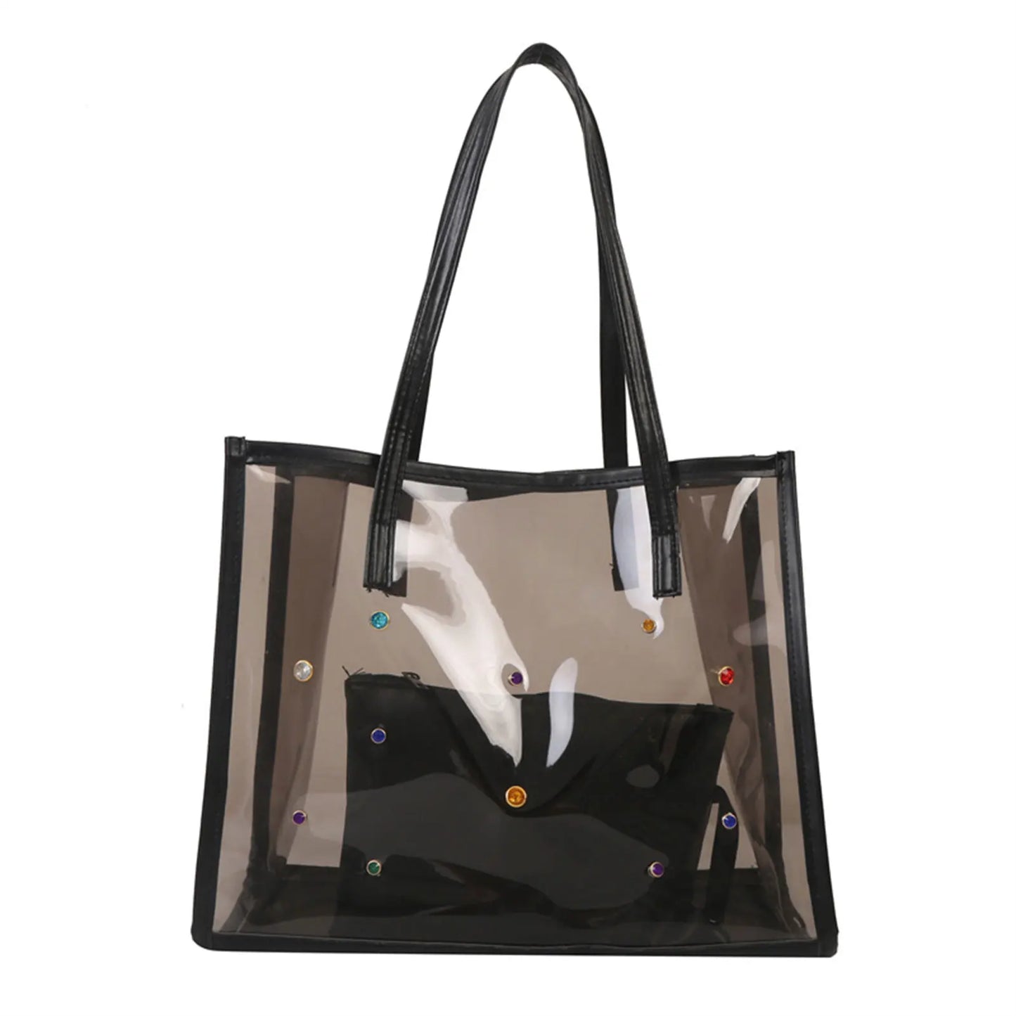 HOBBAGGO Clear Large Tote Bag – Waterproof PVC Beach Shoulder Bag
