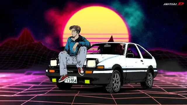 Initial D AE86 Takumi Anime Canvas Wall Art | Drift Car Poster