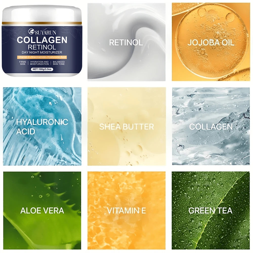 Collagen retinol moisturizer, rich in vitamin C and niacinamide, brightens fine lines and balances skin tone Peaceful Pleasures Health and Wellness