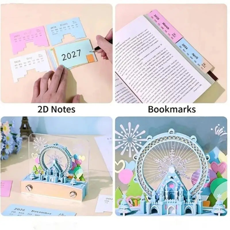 2027 3D LED Tear-Away Desk Calendar | Paper Carving Art Gift