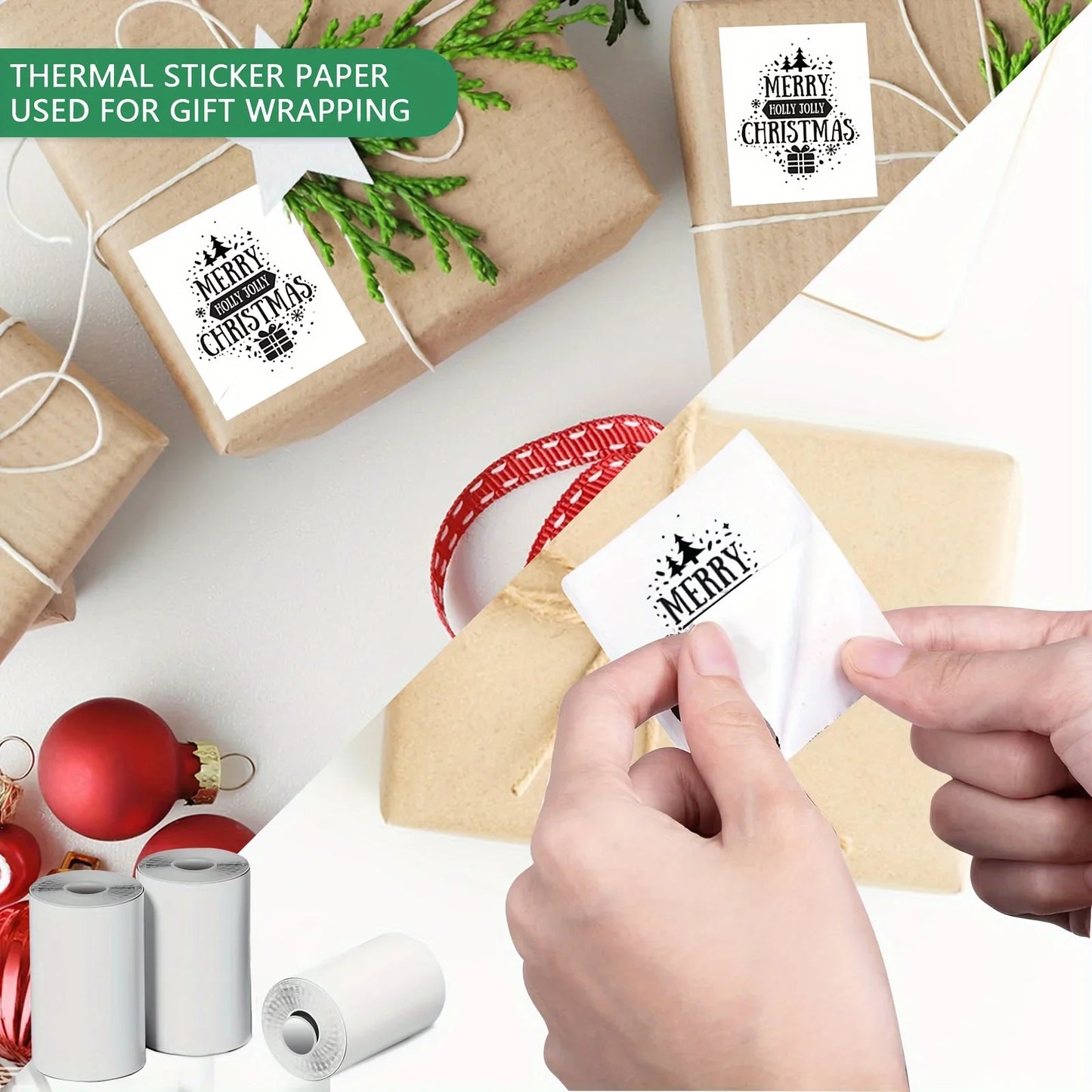 60 Rolls 57mm Thermal Self-Adhesive Label Paper for Mini Printer