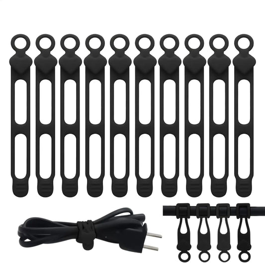 Reusable Silicone Cable Ties Cord Organizer – 10 Pack Cable Organizer Ties Peaceful Pleasures Health and Wellness
