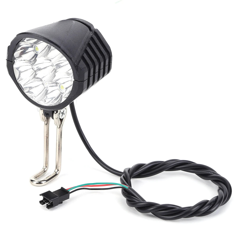 48V Electric Bike LED Front Light & Horn | Easy Install