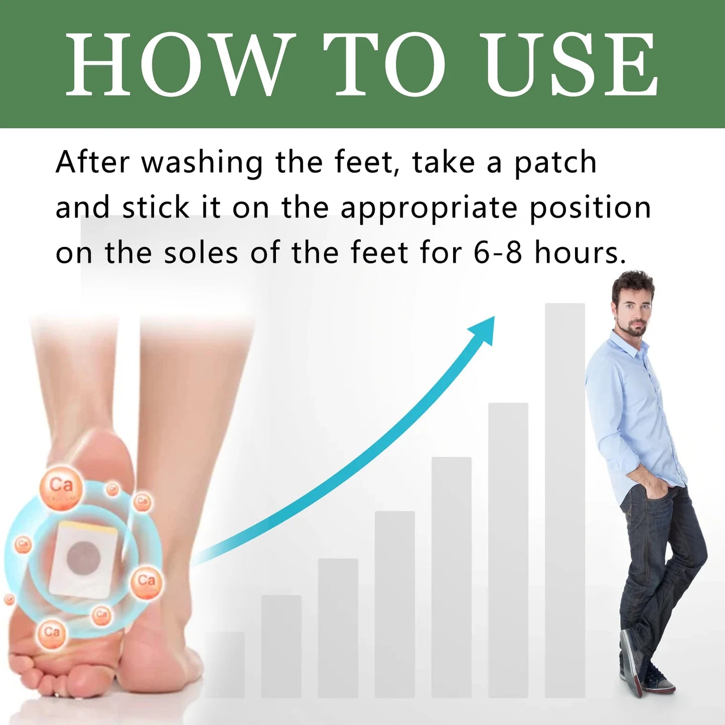 Herbal Height Growth Foot Patch – Vitamin D Bone Support 10pc