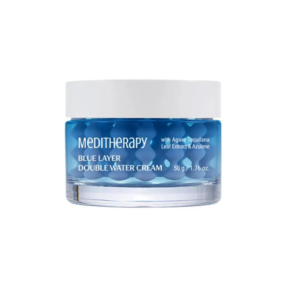 Meditherapy Blue Layer Double Water Cream With Agave Tequilana Leaf Extract Azulene 50g Original Nourish Hydrating Capsule Cream Peaceful Pleasures Health and Wellness 50g cream