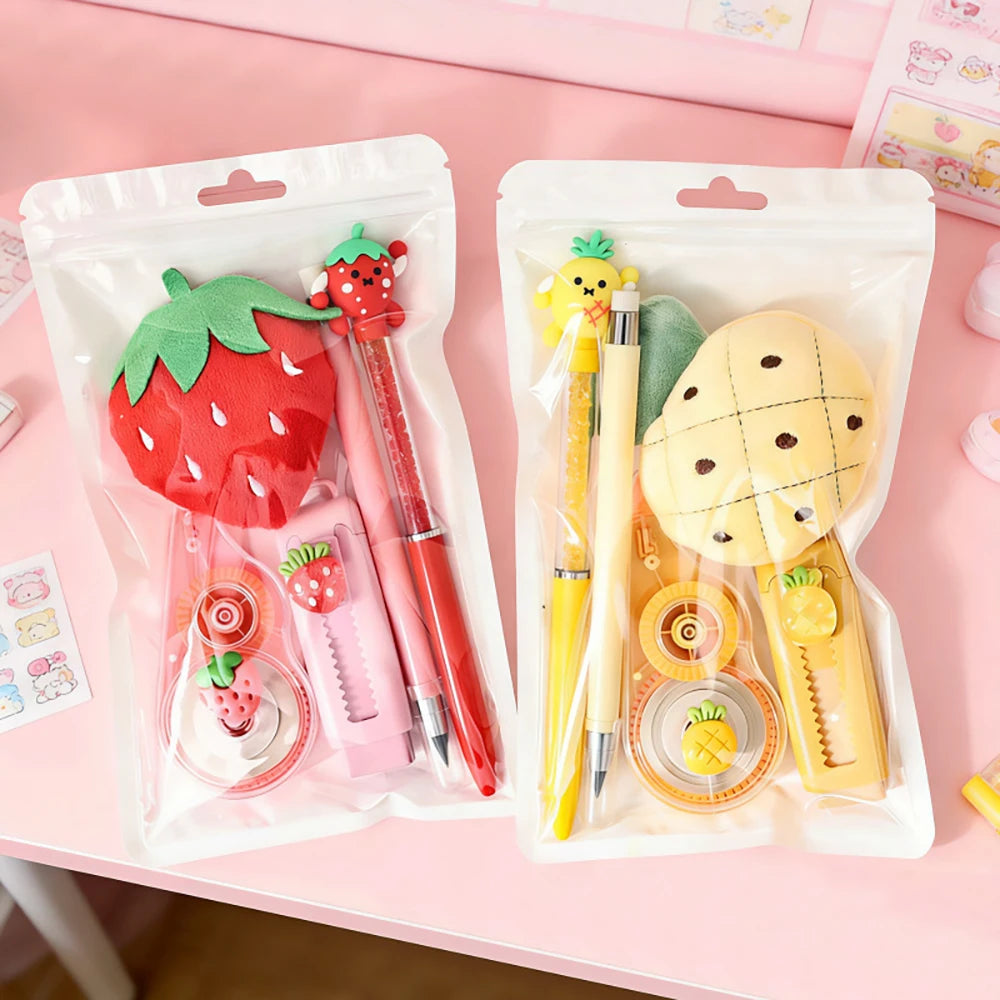 Creative Fruit Stationery 5-piece Innovative Cartoon Learning