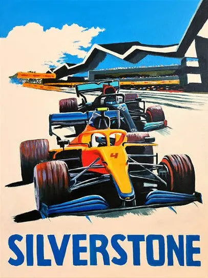Vintage F1 Racing Car Canvas Wall Art | Motorsport Poster Print
